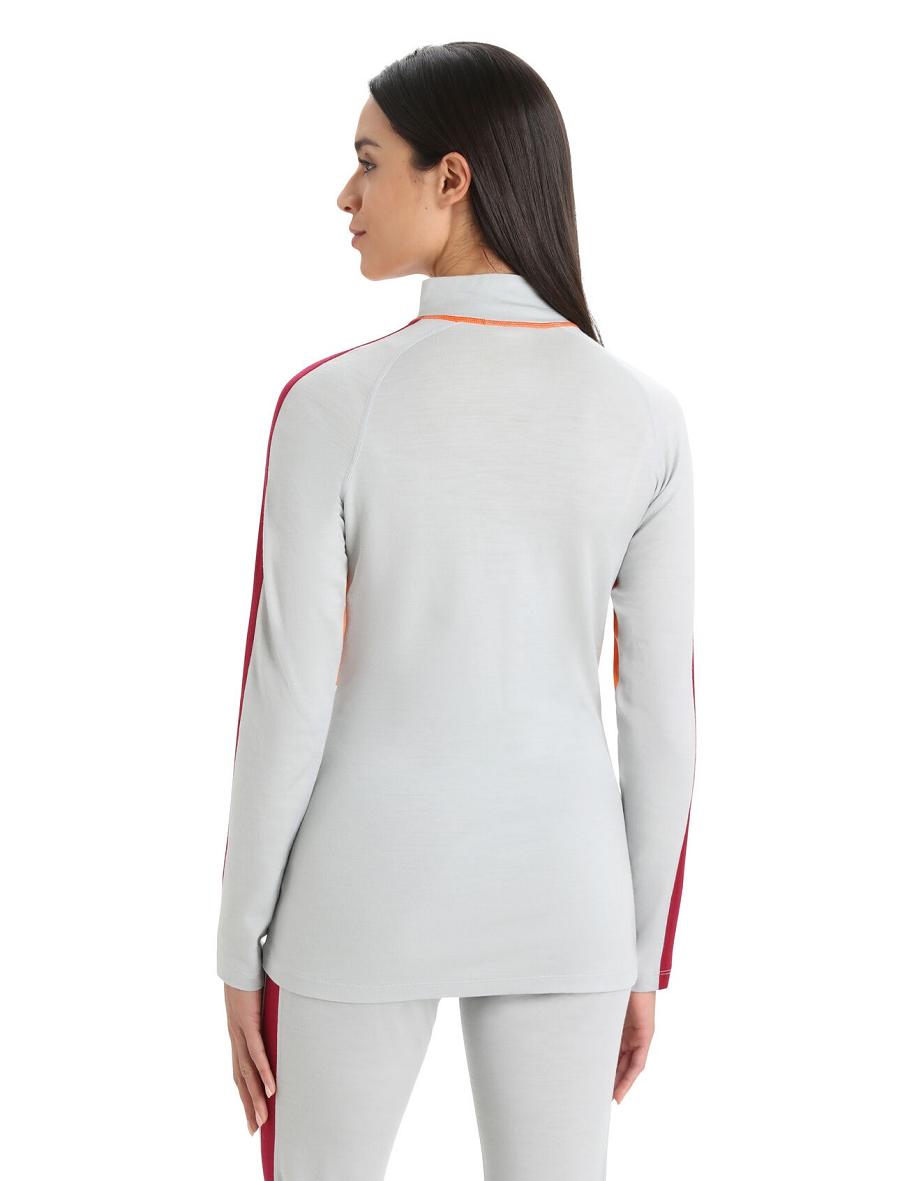 Women's Icebreaker Merino 200 Sonebula Long Sleeve High Neck Thermal Top Base Layers Ether / Flash | CA 1091JPQJ